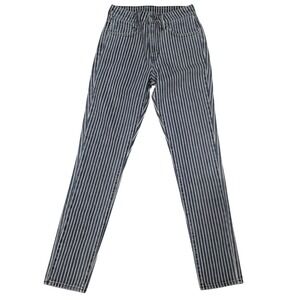 Levi's Women's High Waisted Striped Jeans Size 27 x 30 Denim Blue White Cotton‎